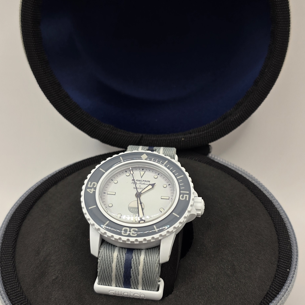 Swatch x Blancpain Antarctic Diver Blue and White Men's Watch